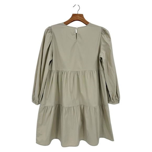 Reformation Beckett Tiered Mini Dress in Dried Herbs Size M - Picture 4 of 16